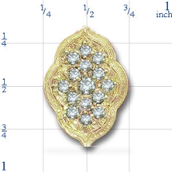 N280 14K 15 DIAMOND SCALLOP SLIDE 